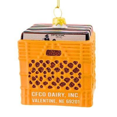 Cody Foster 3.0 Inch Crate Of Records Christmas Tree Ornament , Christmas Decor Milk Crate  Record Albums (1PC)