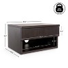 JONATHAN Y Mid-Century Modern Floating Wall Mounted Nightstand with Soft-Close Rattan Drawer and Cable Hole - 3 of 4