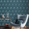 Botanica Teal Leaves Tropical Paste the Wall Wallpaper - 2 of 4