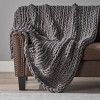 NicBex 50x60 Inch Woven Throw Blanket Fuzzy Cozy Blanket for Bed Bench Sofa Armchair,Gray - 2 of 4