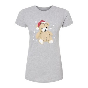 Women's - Instant Message - Christmas Teddy Bear Fitted Graphic T-Shirt - 1 of 3