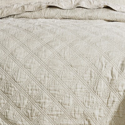 Natural Twin Cotton Quilt Set with Pillow Covers