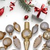 Northlight 15ct Gold 2-Finish Glass Christmas Tree Topper and Ornament Set 5.5" - 3 of 3