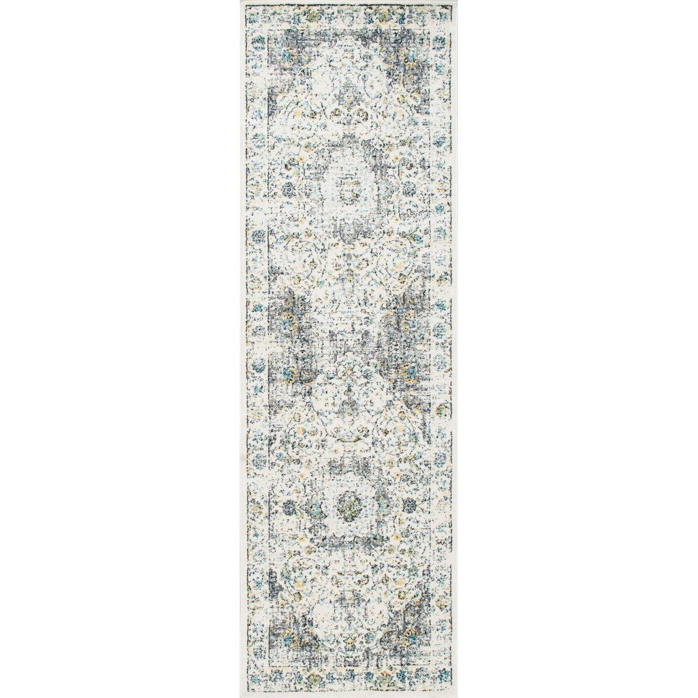 2'x6' Runner Verona Vintage Persian Style Area Rug Gray - nuLOOM
