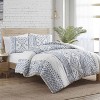 VCNY 3pc King Denim Geometric Striped Comforter Set: Hypoallergenic, Microfiber, Bohemian Style - 2 of 4