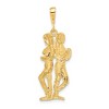 Black Bow Jewelry 14k Yellow Gold Large Gemini the Twins Zodiac Pendant - 3 of 4