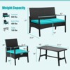 Costway 8PCS Patio Wicker Furniture Set Cushioned Chairs& Loveseat with Coffee Table Garden - 3 of 4