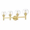 Sutton 4-Light Vanity Wall Sconce - Modern Steel Design with Clear Glass Shades - 2 of 4