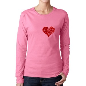 LA Pop Art All You Need is Love - Women's Word Art Long Sleeve T-Shirt - 1 of 4
