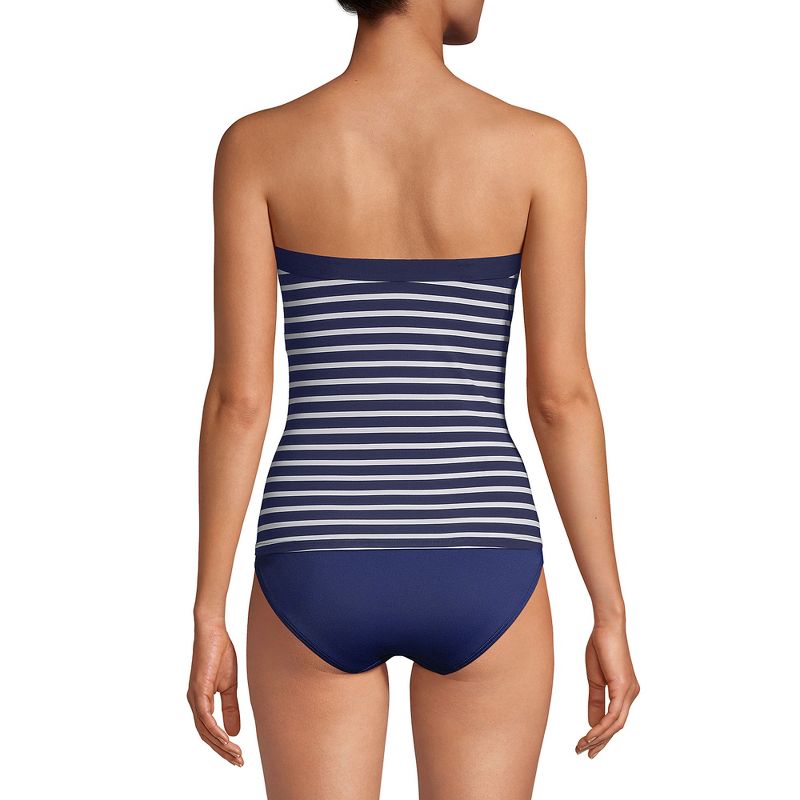 Lands' End Women's Long Chlorine Resistant Bandeau Tankini Swimsuit Top, 2 of 4