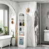FONTOI Slim Arched Shaped Storage Cabinet with 6 Shelves, Arched Bookcase with Storage Space for Home, White, 10.2"*71.1"*16.1" - 2 of 4