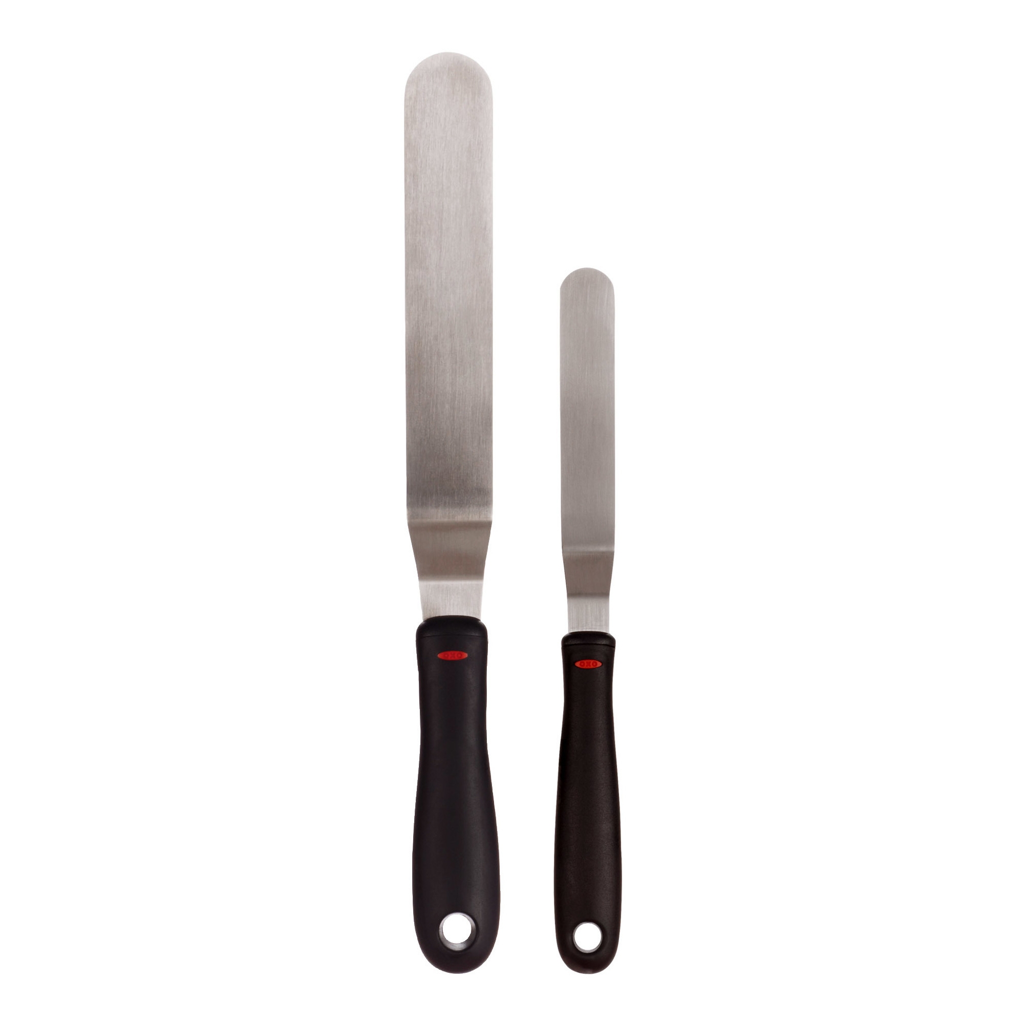 OXO 2pc Icing Knife Set: Stainless Steel Offset & Frosting Spatulas, Ergonomic Non-Slip Handles, Dishwasher-Safe