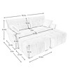 DOMETOUR 2 Seater Sofa Set With 2 Ottomans And Throw Pillows, Cozy Plush Chenille Fabric, Ideal For Living Room, Apartment Or Dorm, In Green - 4 of 4