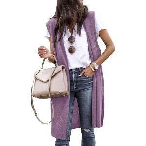 Nlife Womens Long Sweater Vests Sleeveless Open Front Cardigan Tunic Vest Long Cardigan Tops Coat for Fall Winter - 1 of 4
