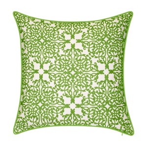 Embroidered Lacework with Piping Indoor/Outdoor Throw Pillow - Edie@Home - 1 of 4