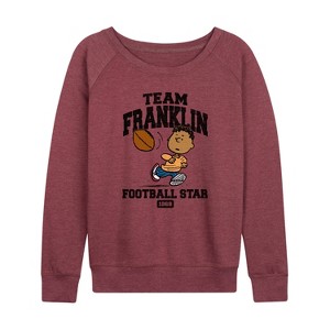 Women's - Peanuts - Team Franklin Lightweight French Terry Wide Neck Long Sleeve Shirt - 1 of 4