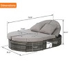 Outdoor Patio Round Recliner,Rattan Patio Recliner With Adjustable Backrests And Cushions,Recliner For Backyard Poolside-Cuddlewood - 4 of 4