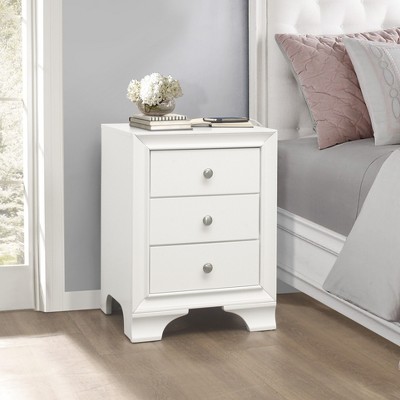 NicBex 3-Drawers Nightstand Wooden Bedside Table with 2 USB Ports Transitional Bedroom Furniture End Table for Living Room, Bedroom