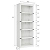 5 Tier Bookcase, Farmhouse Book Shelf with Storage, Tall Book Case Wooden 5 Shelf Bookcase - 4 of 4
