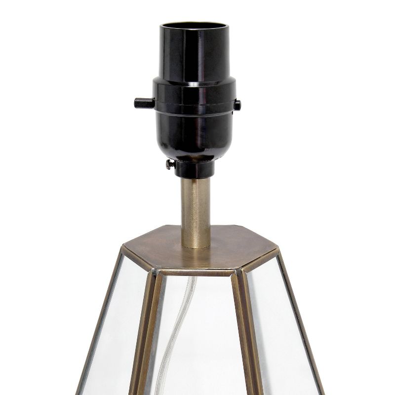 Glass and Brass Pyramid Table Lamp - Elegant Designs, 5 of 10