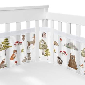 Sweet Jojo Designs Gender Neutral BreathableBaby Breathable Mesh Crib Liner Watercolor Woodland Forest Animals Multicolor