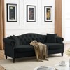 79" Chesterfield Sofa Black Velvet for Living Room, 3 Seater Sofa Tufted Couch with Rolled Arms and Nailhead for Living Room - 4 of 4