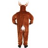 HalloweenCostumes.com Men's Plus Size Dashing Deer Costume | Furry Forest Animal Jumpsuit with Hood & Attached Antlers - 4 of 4