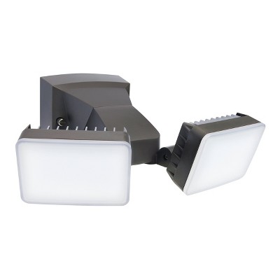 IQ America LED Dusk-to-Dawn Security Flood Light w Timer 2100 Lumens Wall Eave Mount BZ