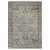 Gray Dark Gray And Dark Pink Oriental Hand Woven Area Rug With Fringe - 4 of 4