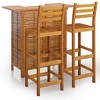 vidaXL Patio Bar Set 3 Piece, Dining Table Set for Outdoor, Bar Table for Garden Yard, Patio Bar Stool, Farmhouse, Solid Wood Acacia - 2 of 4