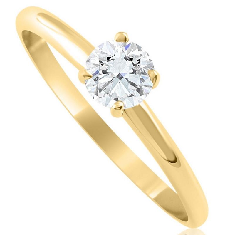 Pompeii3 14k Yellow Gold 5/8 ct Round Solitaire Diamond Engagement Ring - Size 7, 2 of 4
