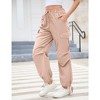 Whizmax Cargo Jogger Parachute Pants For Women Casual Baggy Low  Waist Drawstring Light Y2K Pants - 4 of 4