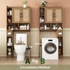 Rattan Over Toilet Storage Cabinet, Boho Bathroom Organizer with 2 Doors Adjustable Shelves Modern Above Toilet Rack Toilet - 4 of 4