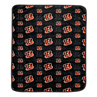 NFL Cincinnati Bengals Repeat Tonal Logo Flannel Fleece Blanket