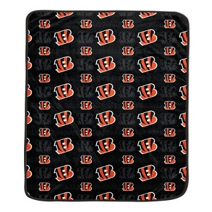 NFL Cincinnati Bengals Repeat Tonal Logo Flannel Fleece Blanket - 1 of 1