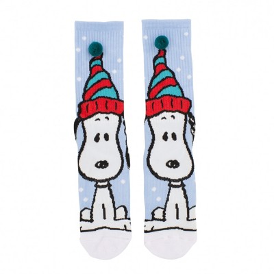 Adult Peanuts Christmas Elf Snoopy Athletic Crew Socks