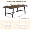 71 Inch Rectangular Dining Table for 6-10 People, Modern Farmhouse Kitchen Table with Adjustable Feet, Sturdy Long Dining Room Table, Brown - 2 of 4