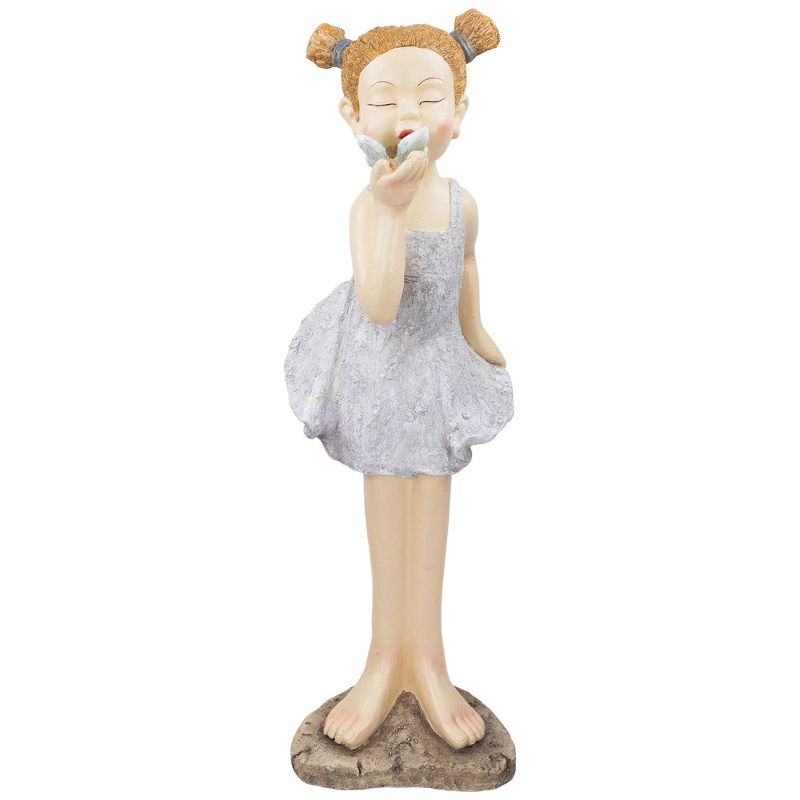 Northlight Girl with Butterfly Outdoor Garden Statue - 29", 5 of 9