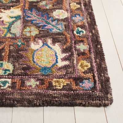 Blossom BLM469 Handmade Tufted Area Rug - Charcoal/Lavender - 8' X 10' - Safavieh