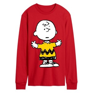 Men's - Peanuts - Charlie Brown Standing- Men's Long Sleeve Graphic T-Shirt Long Sleeve Graphic T-Shirt - 1 of 3