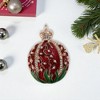 Unique Bargains Christmas Brooches YNCP7816 Alloy Dripping Wax Red Green 1.38"x1.93" 1 Pc - 2 of 4