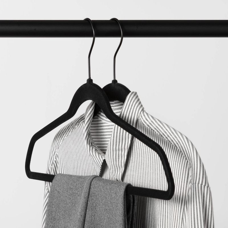 100pk Combo Pack Suit/Shirt Flocked Hangers - Brightroom™, 4 of 5