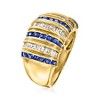 Ross-Simons 0.50 ct. t.w. Sapphire and .41 ct. t.w. Diamond Striped Ring in 14kt Yellow Gold Size 8 - 3 of 4