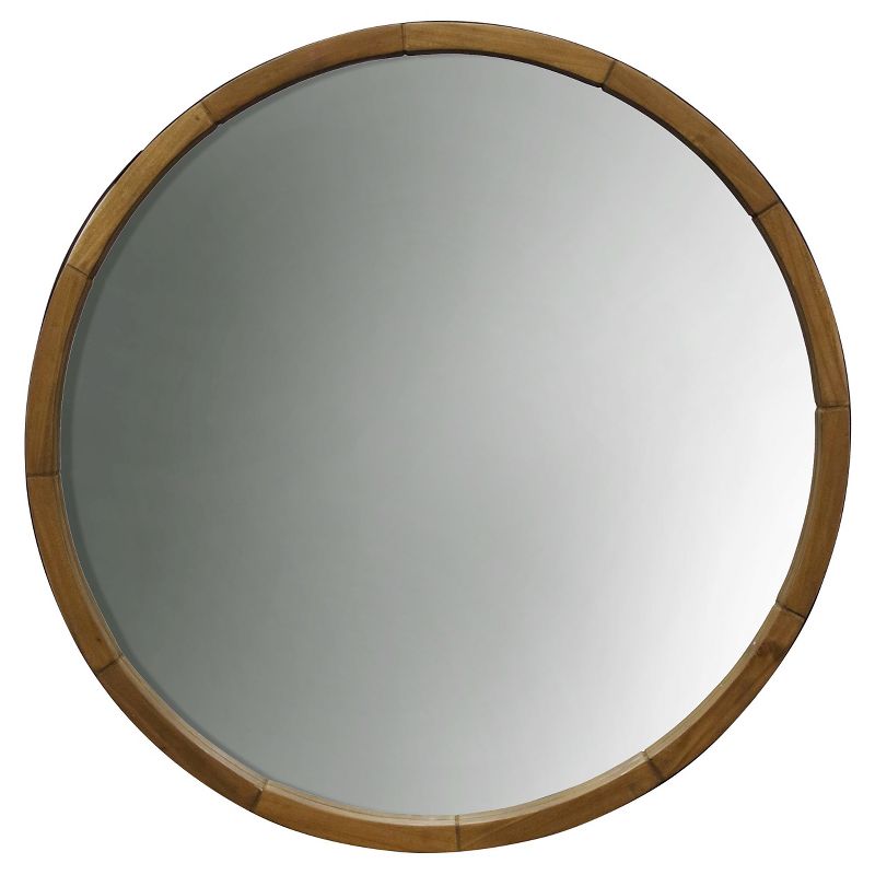 Round Decorative Wall Mirror Wood Barrel Frame - Threshold&#8482;, 1 of 10