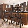 Costway Set of 2 Wooden Bar Stools Swivel Bar Height Kitchen Patio Chairs with Armrest - 2 of 4
