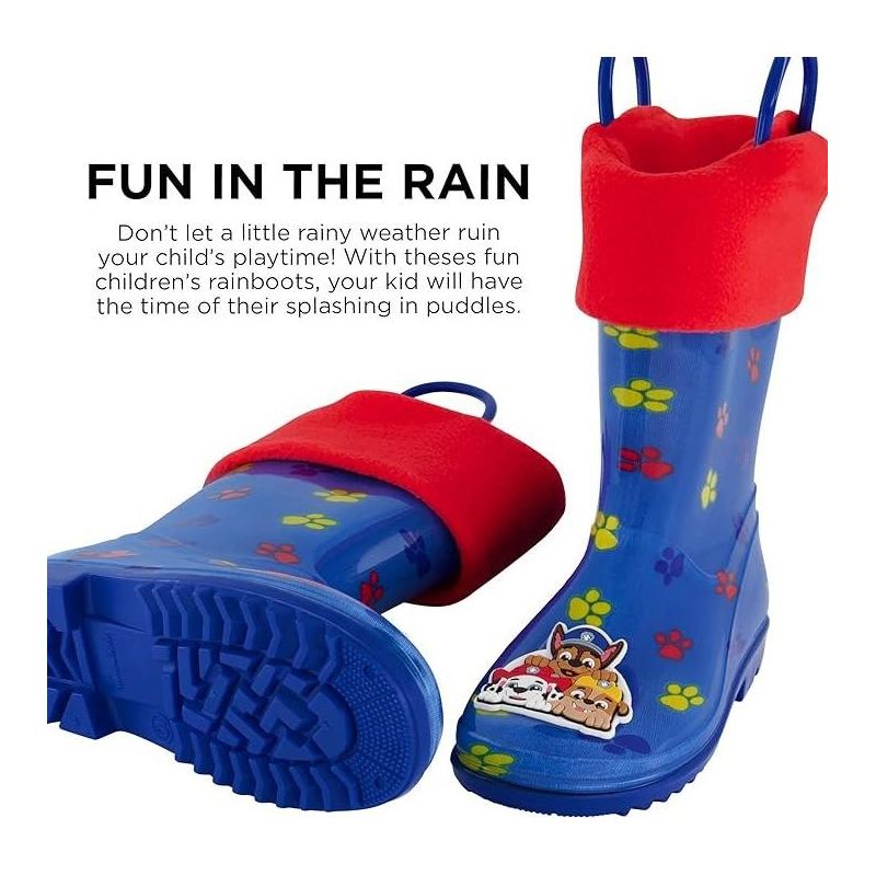 Batman Kid’s Rain Boots with Soft Removable Liner, (Ages 1-8 years), 2 of 8