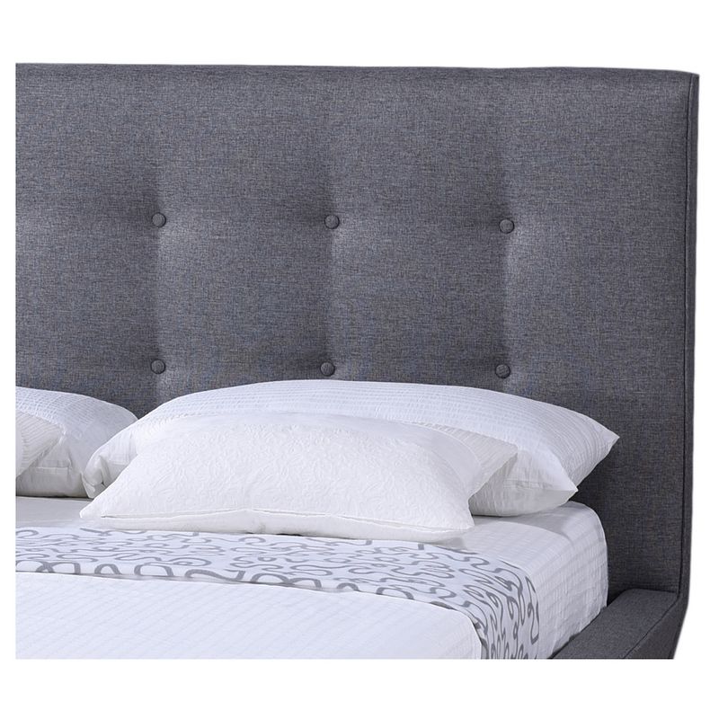 Jonesy Scandinavian Style Mid-Century Fabric Upholstered Platform Bed - Baxton Studio, 4 of 6