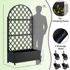 ORRD Round Metal Planter Box w/Trellis & Wheels - Raised Garden Bed for Climbing Plants, Vegetables, Vines - Privacy Screen Included - 3 of 4