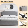 Velvet Upholstered Bed Frame with Rivet Tufted Headboard, Wood Slats Support Platform Bed for Bedroom Apartment - Noise Free - 3 of 4