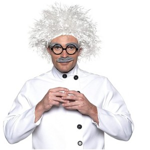 Underwraps Costumes 4-Piece Scientist Halloween Costume Accessory Kit With Wig Eyebrows And Mustache - 1 of 2